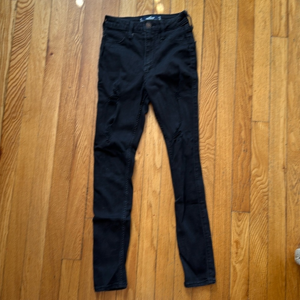 Hollister curvy high rise jean legging black new